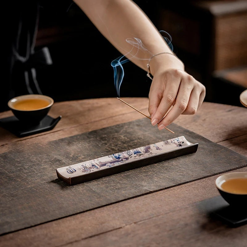 Zen Ceramic Incense Burner — Enamel Aromatherapy Holder