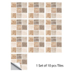 Retro Matte Tile Stickers — 10-Piece Self-Adhesive PVC Wall Decals