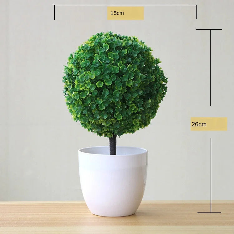 Mini Green Bonsai Tree — Artificial Potted Plant Décor