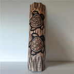 Hand-Carved African Stone Mask — Wooden Wall Hanging