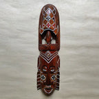 Hand-Carved African Stone Mask — Wooden Wall Hanging