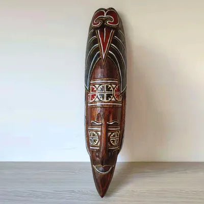 Hand-Carved African Stone Mask — Wooden Wall Hanging