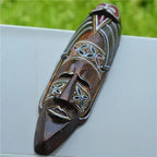 Hand-Carved African Stone Mask — Wooden Wall Hanging