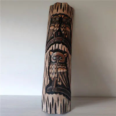 Hand-Carved African Stone Mask — Wooden Wall Hanging