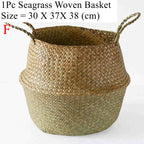 Woven Seagrass Belly Basket — Storage & Planter Basket