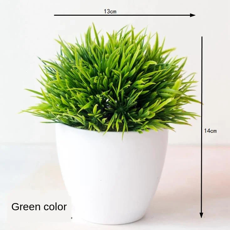 Mini Green Bonsai Tree — Artificial Potted Plant Décor