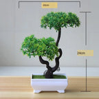 Mini Green Bonsai Tree — Artificial Potted Plant Décor
