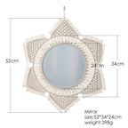 Round Boho Wall Mirror — Macrame Home Décor