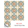 Retro Matte Tile Stickers — 10-Piece Self-Adhesive PVC Wall Decals