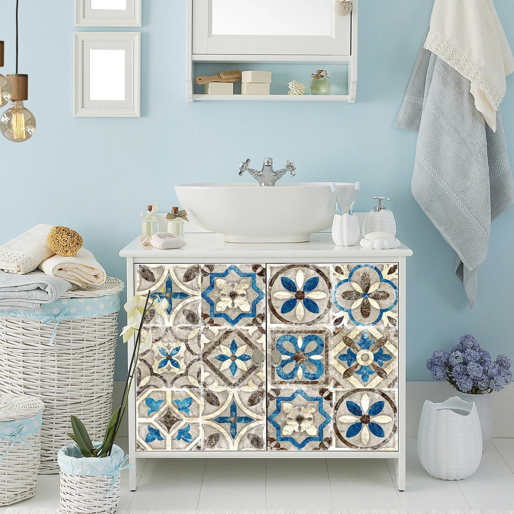 Retro Matte Tile Stickers — 10-Piece Self-Adhesive PVC Wall Decals