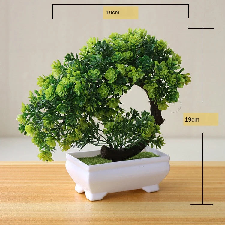 Mini Green Bonsai Tree — Artificial Potted Plant Décor