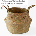 Woven Seagrass Belly Basket — Storage & Planter Basket