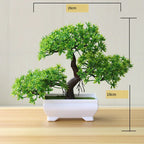 Mini Green Bonsai Tree — Artificial Potted Plant Décor