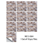 Retro Matte Tile Stickers — 10-Piece Self-Adhesive PVC Wall Decals