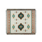Mexican Striped Boho Blanket — Linen Throw with Tassels
