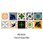Colorful Floral Tile Stickers — Peel & Stick Kitchen Backsplash