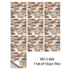 Retro Matte Tile Stickers — 10-Piece Self-Adhesive PVC Wall Decals