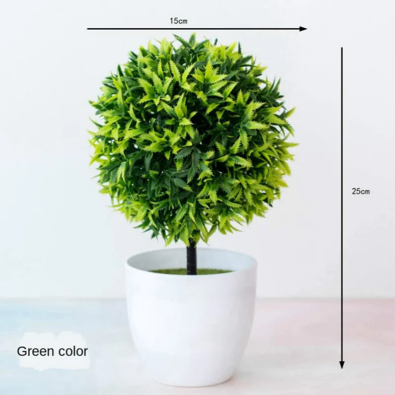 Mini Green Bonsai Tree — Artificial Potted Plant Décor