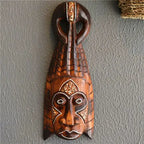 Hand-Carved African Stone Mask — Wooden Wall Hanging