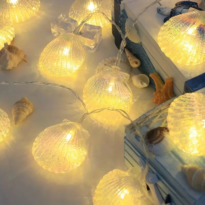 Ocean Shell LED Fairy Lights — Seahorse & Starfish String Lights