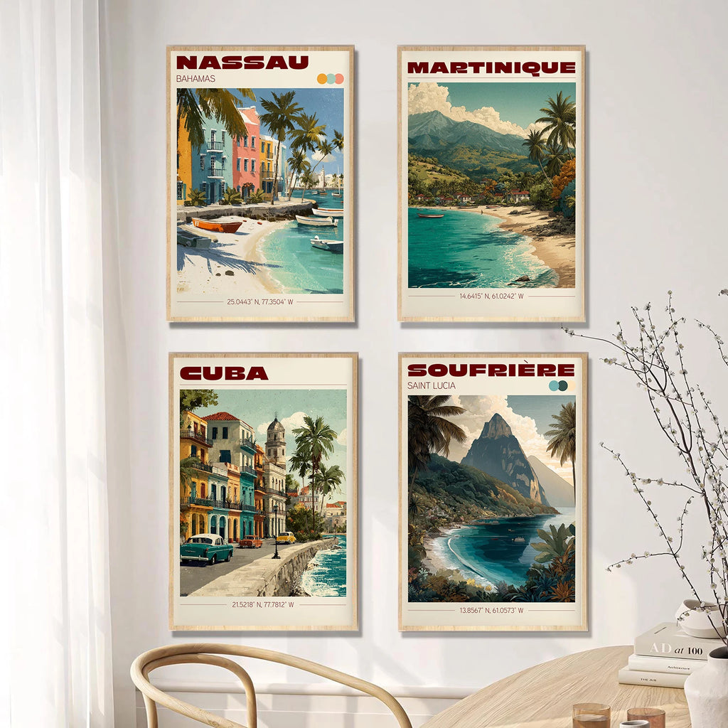 Vintage Havana, Cuba Travel Poster Canvas Print — Latin Heritage Wall Art