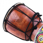 African Djembe Drum — Hand-Carved Wood & Goatskin, 6 Inch