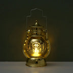 Ramadan LED Lantern — Etched Islamic Motif Table Decor