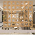 Japanese Wooden Room Divider — Hollow Screen Partition Panels