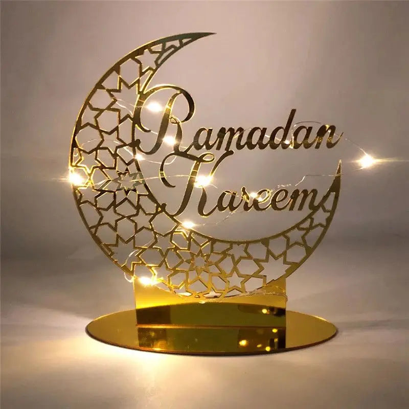 Ramadan & Eid Acrylic Tabletop Ornament – Islamic Home Décor Stand