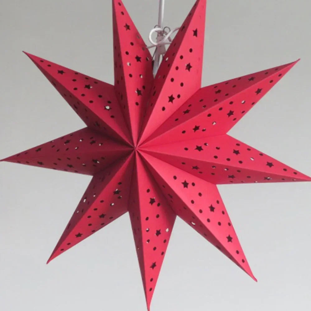 Hollow Star Paper Lantern — Hanging Star Pendant for Christmas & Eid