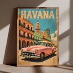 Havana Cuba Travel Poster Canvas Print — Latin Heritage Wall Art