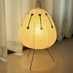 Japanese Rice Paper Table Lamp — Tripod Lantern Light, 3 Light Colors