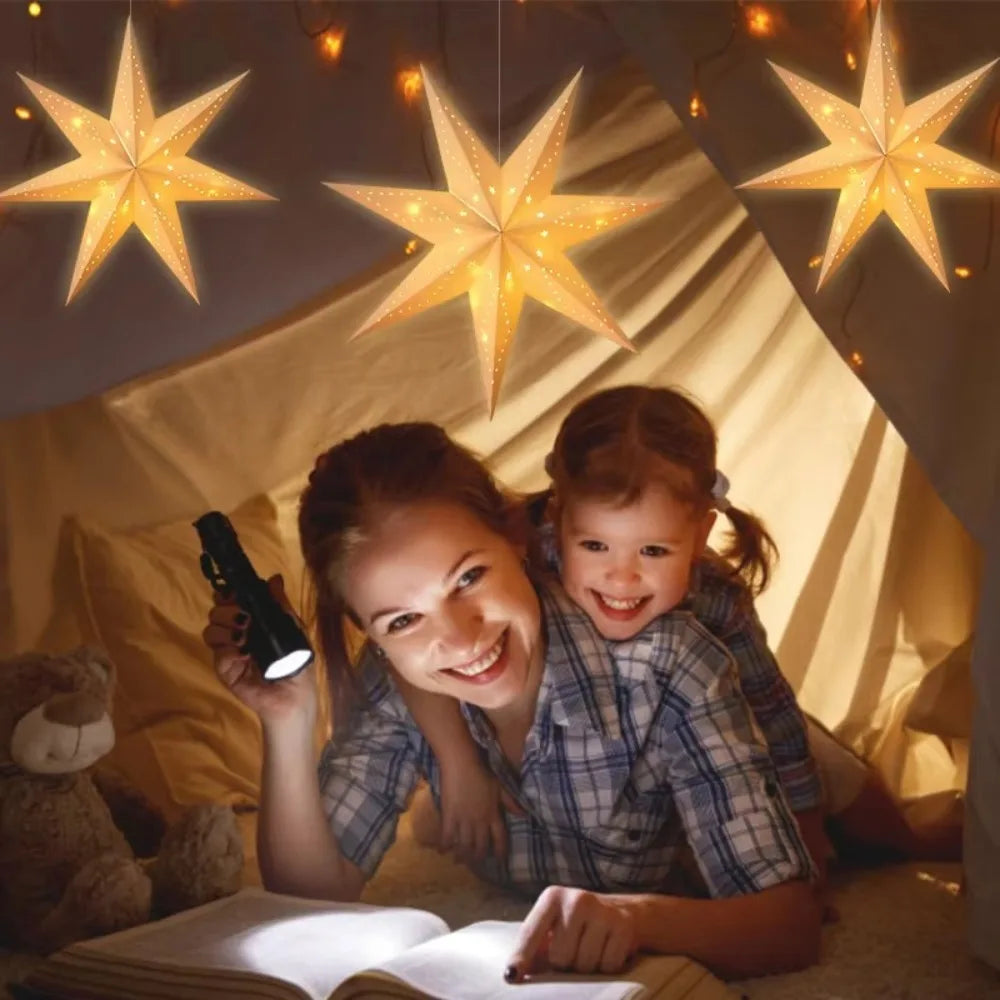 Hollow Star Paper Lantern — Hanging Star Pendant for Christmas & Eid