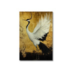 Japandi Flying Birds Wall Art — Sage Green & Gold Print