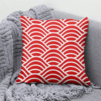 Lucky Cat & Mount Fuji Cushion Cover — Japanese Art Pillow