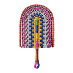 Handwoven Seagrass Fan — Boho Striped Décor