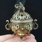 Brass Elephant Incense Burner — Handcrafted Indian Sculpture