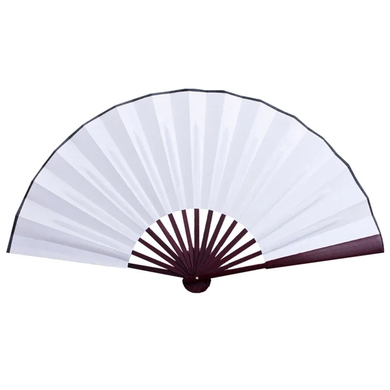 10/13 Inch Folding Fan Hand Silk Cloth DIY Chinese Folding Fan Wooden Bamboo Antiquity Fold Fans DIY Calligraphy Painting Decor