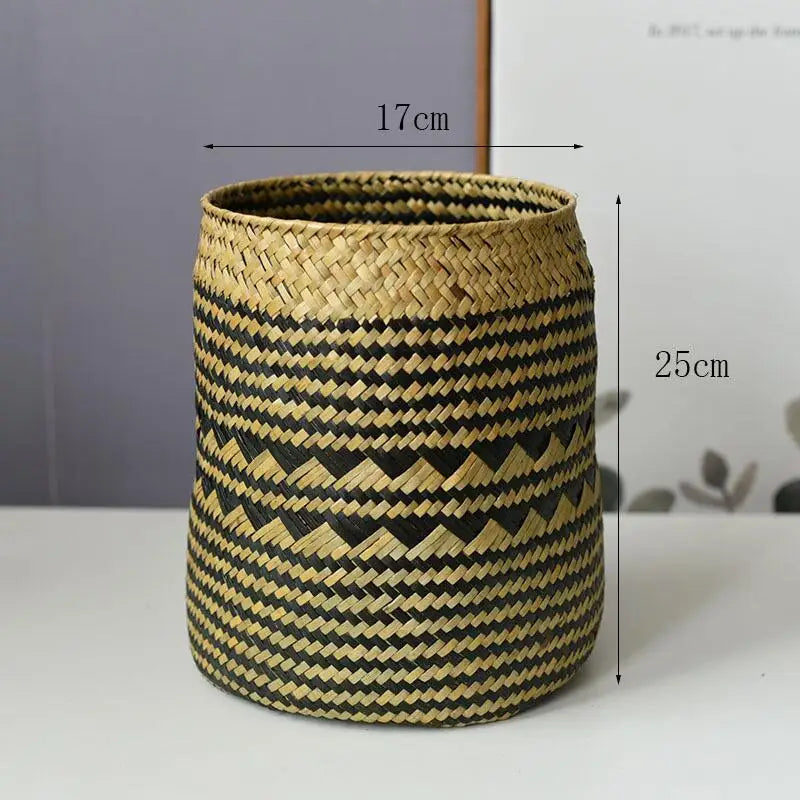 Hand-Woven Buri Storage Basket | Filipino-Inspired Plant Fiber Vase