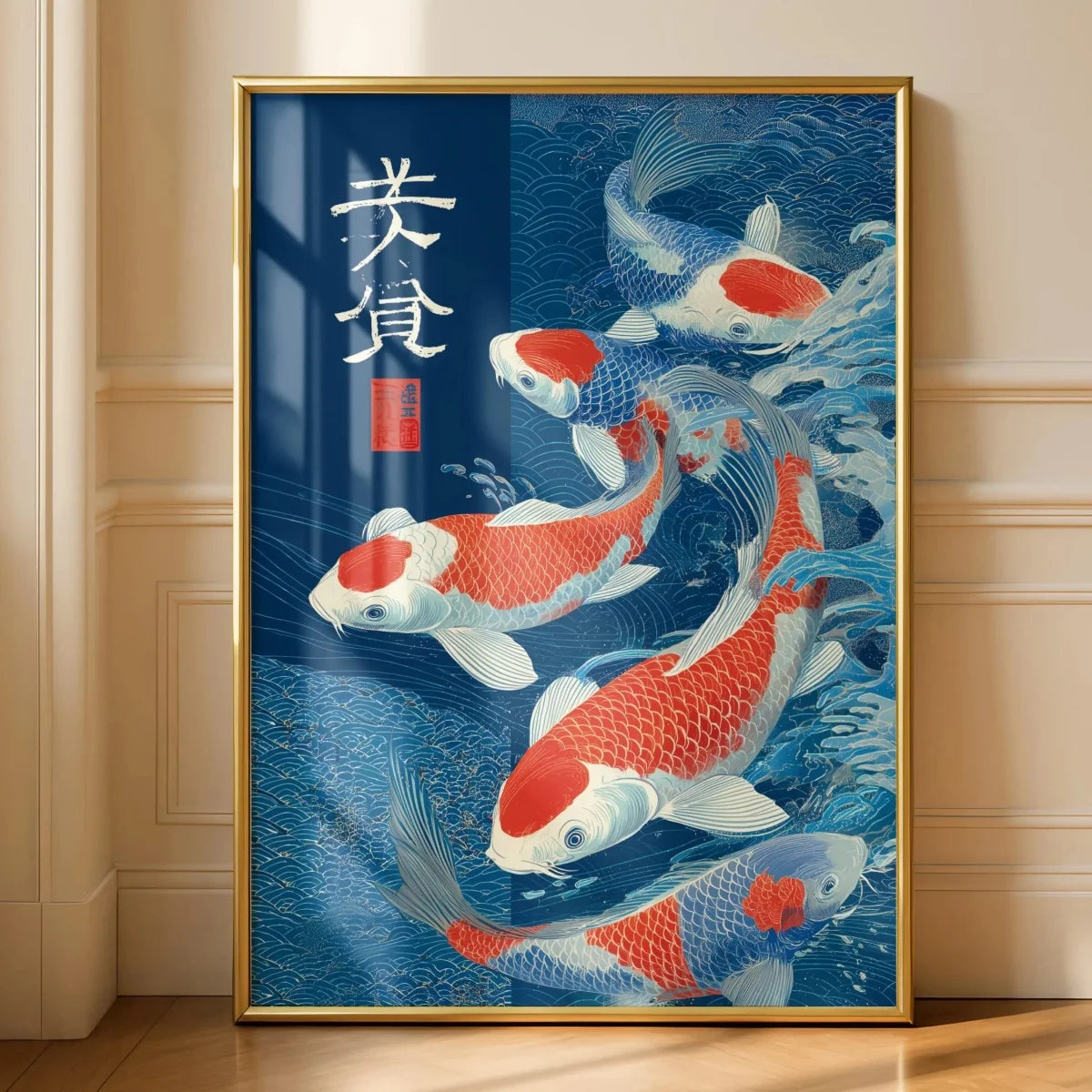 Japanese Koi Fish Canvas Prints Poster Japandi Vintage Fish Aesthetic Art Prints Bedroom Kitchen Home Decor Art Poster Gifts