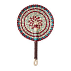 Handwoven Seagrass Fan — Boho Striped Décor