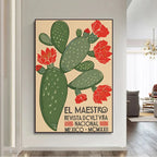 Design 4: El Maestro prickly pear cactus vintage Mexican poster