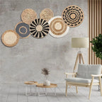 Boho Seagrass Wall Basket Set — Handwoven Rattan Wall Art