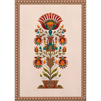 Mughal-Style Floral Botanical Wall Art Print — Indian Home Décor