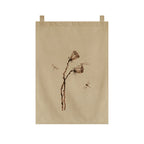 Japanese Tea Room Noren Curtain — Koi Fish & Kanji Calligraphy Panel Set