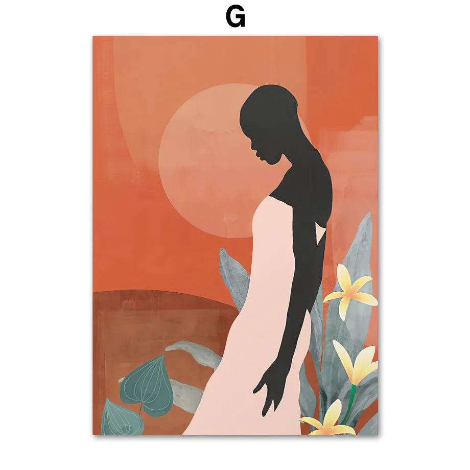 African Woman in Bloom — Canvas Wall Art Print