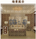 Japanese Wooden Room Divider — Hollow Screen Partition Panels