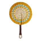 Handwoven Seagrass Fan — Boho Striped Décor