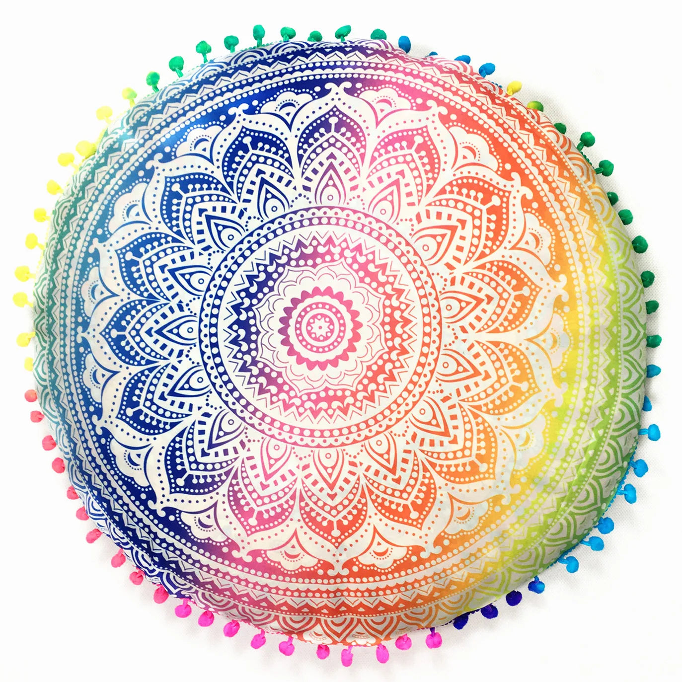 Moroccan Mandala Floor Cushion Cover — Round Bohemian Tatami Seat Cover
