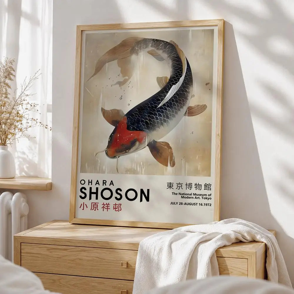 Ohara Koson Crane Print — Vintage Japanese Kachō-e Wall Art